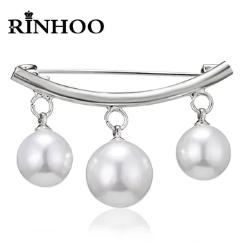 Rinhoo Módne Simulované Pearl Pevný Popruh Kúzlo Bezpečnosti Pin Brošňa Pre Ženy Bowknot Sveter Cardigan Klip Pracky Šperky Darček