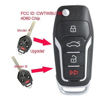 Keyecu Inovované Flip Diaľkové Auto príveskom, 4 Tlačidlo 433MHz 4D60 Čip pre Subaru Legacy Outback 2014 2013 2012 2011 2010 CWTWB1U766