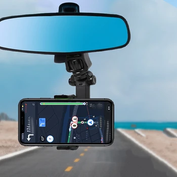Nastaviteľné Auto Spätné Zrkadlo Telefón GPS Držiak O 360° Otočná Automatické Spätné Zrkadlo Mobilný Telefón Držiak na Gps Navigáciu Stojan