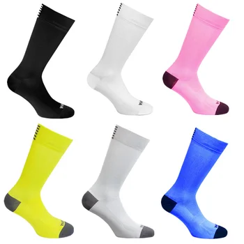 Jednofarebné cyklistické ponožky Kvalitné kompresné ponožky mužov a žien Športy, futbal basketbal ponožky