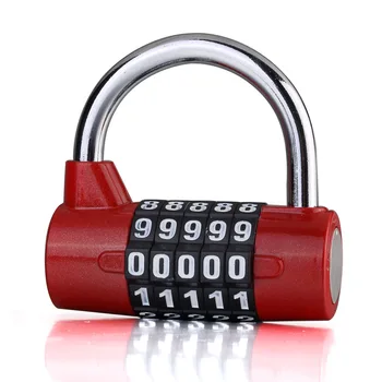 5 Dial-Miestne Číslo, ktoré Zmes Cestovné Password Lock Kombinácia Zámkom Zliatiny Zinku 5 Farieb kódované zámok Bezpečnostný Bezpečne nový Kód