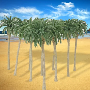 10Pcs 1/100 Rozsahu Zelená Model Kokosové Palmy na Pláži Park Street Záhrada Dvore Scény Usporiadanie Krajiny 11 cm