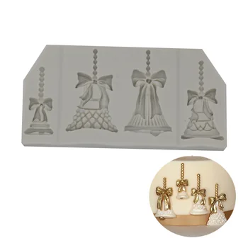 Malé Vianočné Zvony Tortu Formy Silikónové Fondant Formovať Čokoládu Plesne DIY Pečenie Dekorácie Nástroje
