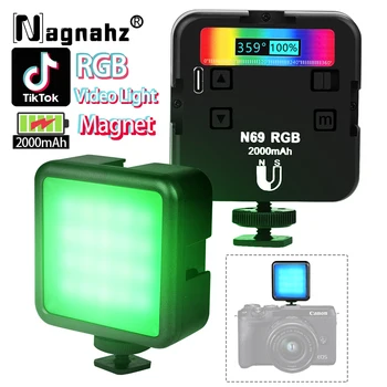 LED Svetlo Kamery Mini RGB Video Svetlo Magnet pre Nahrávanie Videa Fotografovanie Lampa Selfie Live Vlog Osvetlenie pre Tiktok Youtube Para
