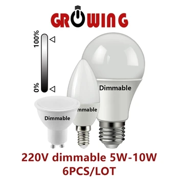 Pôvodné priame LED stmievanie pozornosti a žiarovky lampy 220V GU10 A60 C37 5W-10W, vhodné pre všetky druhy stmievačov bez stroboscop