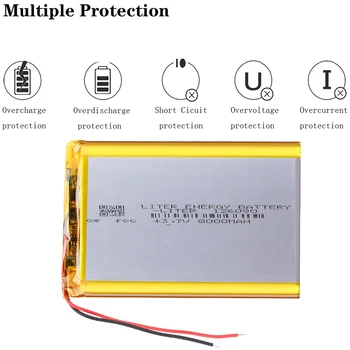 Batérie 3,7 V 8000mAh 126090 Nabíjateľná Li Polymer Lithium Batéria Pre PSP Navigáciu Ebook Reproduktor Notebook Power