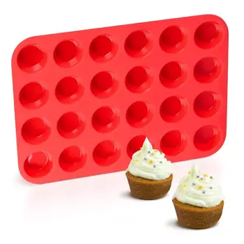 24 Poháre Silikónové Mini Muffin Pan Cupcake Pečenie Poháre Non Stick Muffin Plechovky Kocky Ľadu Zásobník Na Mydlo Formovať Čokoládu Candy Tvorby Plesní