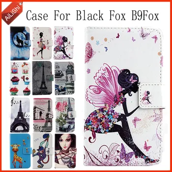 AiLiShi Prípade Pre Black Fox B9Fox Luxusné Flip PU Maľované Kožené puzdro Black Fox Exkluzívny 100% Špeciálny Kryt Telefónu Kože+Sledovania