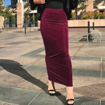 2023 Nové Maxi Sukne Pre Ženy Moslimských Bodycon Sukne Ženy Štíhly Členok-Dĺžka Vysoký Pás Dlhú Ceruzku Sukne Jupe Femme