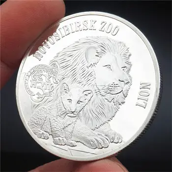 Zviera Mince Kongo Šťastie Afrike Lev Darček Pamätné Mince Pamätná Medaila Strieborná Minca Remesiel Zberateľstvo