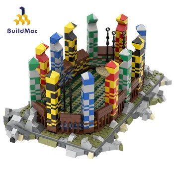 Buildmoc Creative Expert Magic Školy Quiditchs Ihrisku Športové Miesto konania Architektúry Mesta Domu MOC25430 Stavebné Bloky, Hračky pre dieťa