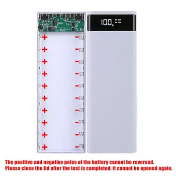 Dual USB LCD Power Bank Shell 10x18650 Batérie Prípade, Nabíjačka, Krabica Príslušenstvo