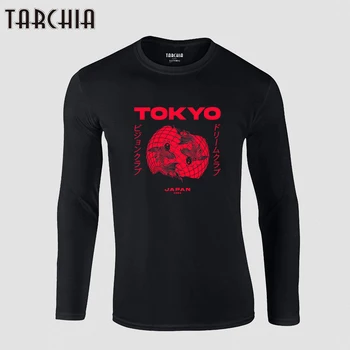 TARCHIA T-Shirts 2023 Nadrozmerné Tokio Japonsko Nový Dlhý Rukáv, 100% Bavlna Camisetas Tee Top Mens Príležitostných Grafické T Košele