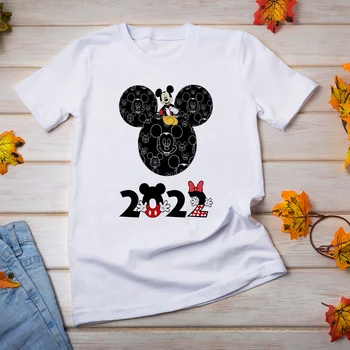 Disney Mickey Mouse 2022 Streetwear Ženy Tričko Módny Trend Ulzzang Oblečenie Disneyland Trip Letné T-shirt Femme Harajuku