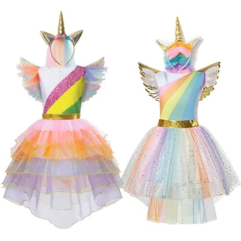 Dievčatá Unicorn Zdobiť Kostým Detský Halloween plesové Šaty, Cosplay Princezná Detí, Narodeniny Jednorožec Strany Maškarný Oblečenie