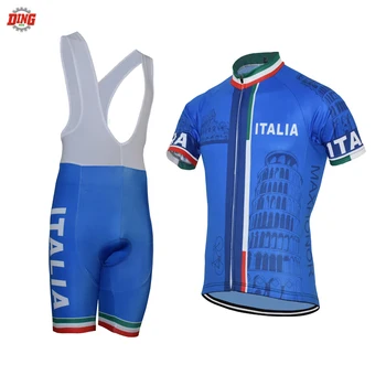 NOVÝ Taliansko ITALIA tím cyklistika dres nastaviť mužov krátky rukáv bicykli nosiť dres nastaviť náprsníkové nohavice Gél Podložka modrá Cyklistické oblečenie
