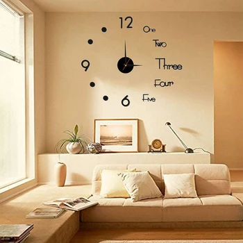 3D Jednoduché Stlmiť Hodiny DIY Stereo Digitálne Nástenné Hodiny Obývacia Izba, Spálňa Digitálne Nálepky na Stenu, Hodiny Európskom Štýle hodiny na stenu