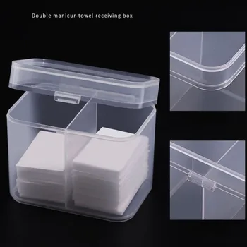 nové Bavlna list úložný box na Nechty, manikúra Okno Plastové Shell Pevného Vysoko Kvalitné Prázdne Nádoby Transparentné Nail Art Nástroj