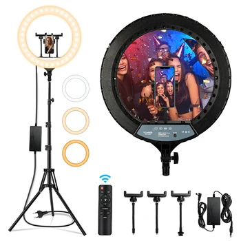 18-palcové Selfie Krúžok Svetlo Stmievateľné 3200-5800K Fotografické Osvetlenie LED Krúžok Lampa s Statív Diaľkové Studio Video Vyplniť Svetla