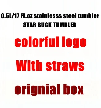 0.5 L/17 FL.oz stainlesss ocele pohára bieleho rainbowl Star buck 