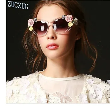 Trojrozmerný Ruže Barokový slnečné Okuliare Žien Lentes Oculos Gafas De Sol Feminino Lunette Soleil Kvety Slnečné Okuliare Mujer