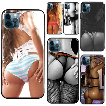 Sexy Dievča Zadok Bum puzdro Pre iPhone XR X XS Max SE 2020 7 8 Plus Kryt Telefónu, Pre iPhone 11 14 12 13 Pro Max Mini