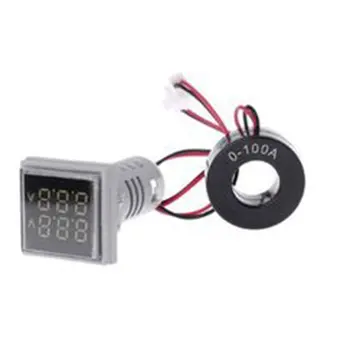 Námestie LED Digitálne Ammeter Voltmeter Ammeter AC60-500V AC 0-100A AD16-22FVA Silný Tabuľky, Aktuálne Napätie Tester Meter