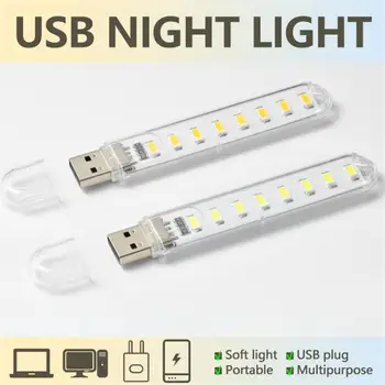 USB Noc Ľahké Prenosné LED Svetlá Izba Dekor Mini Stolný Stolná Lampa Baterka Na Mobile Napájania Notebooku Camping Čítanie Osvetlenie