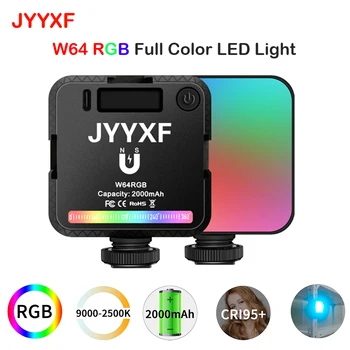 JYYXF W64 RGB Full Farebné LED Vyplniť Svetla Fotografické Osvetlenie 2500K-9000K Kamerou Smartphone Foto Video Vlog Svetlo Lampy