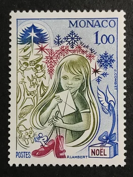 1Pcs/Nastaviť Nové Monako Post Pečiatka 1978 Vianočné Dievča Gravírovanie Pečiatok MNH