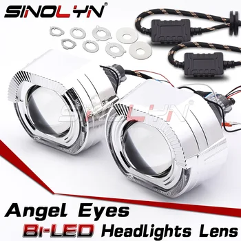 Sinolyn 2,5 Palca Bi LED Reflektor Šošovky Pre H4 H7 9005 9006 Angel Eyes Zase Signál LED Projektor Auto Svetlá Auta AccessoriesDIY