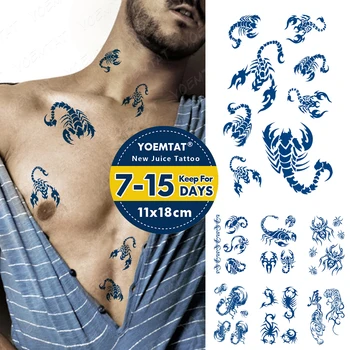 Atrament Trvalé Vodotesné Dočasné Tetovanie Nálepky Scorpion Spider Tiger Flash Tetovanie Ženy, Mužov, Krku, Ramena Line Body Art Falošné Tatto