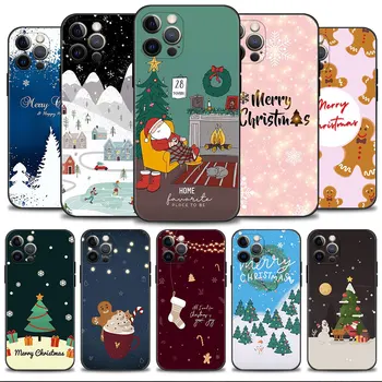 Vianočné Santa Claus Cukrová bábika Shell Pre Apple iPhone 14 13 12 11 Pro Max 13 12 Mini XR X 7 8 6 6 Plus puzdro Mobilné