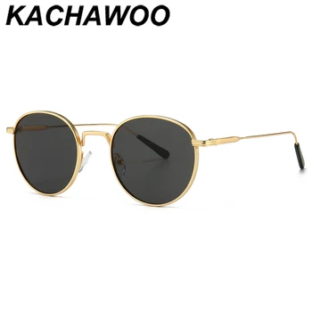 Kachawoo mužov okrúhle slnečné okuliare retro metal gold black brown klasické slnečné okuliare módne žena, doplnky, darčeky kvapka loď
