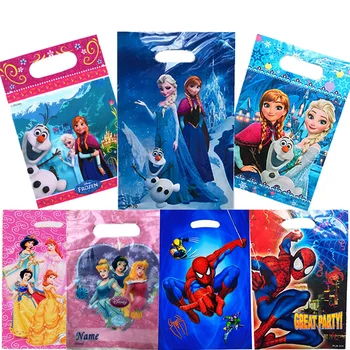 10 Ks Disney Tematické Darčeková Taška Party Dekorácie Cartoon Plastové Candy Bag Trofej Taška Detí, Narodeniny, Sviatok Dodávky