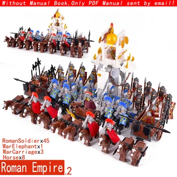 Stredný Vek Rímskej Ríše Veliteľ Vojnového Koňa Slon Stredovekých Rytierov Skupiny Hrad Zvieratá číselné údaje stavebné kamene, tehly Hračky