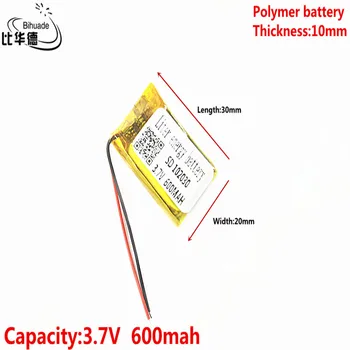 Liter energie batérie Dobré Qulity 3,7 V,600mAH,102030 Polymer lithium ion / Li-ion batéria pre HRAČKA,POWER BANKY,GPS,mp3,mp4