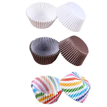 100ks Muffin Cupcake Papierové Poháre Povrch Fólie na Pečenie Muffin Box Pohár Prípade Strany Tray Cake Zdobenie Nástroje Narodeninovej Party Decor