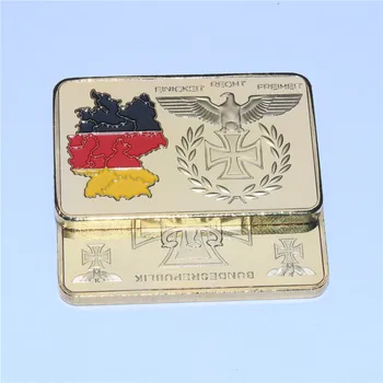 Nemeckej jednoty právo slobody zlato Železný kríž prvej svetovej vojne druhej svetovej VOJNY území vlajka map gold bar 50pcs/veľa doprava zadarmo