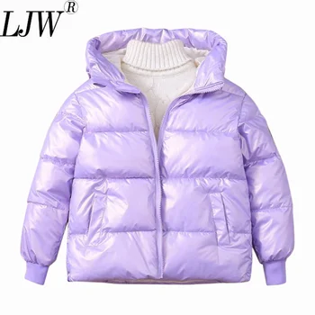 2021 nové zimné detské bavlnené čalúnená bunda pribrala chlapčenské a dievčenské bavlnené čalúnená bunda svetlé povrchom nepremokavé nadol j