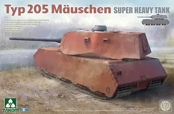 Takom 2159 1/35 Typ 205 Mauschen Super Ťažký Tank Plastikový Model Auta