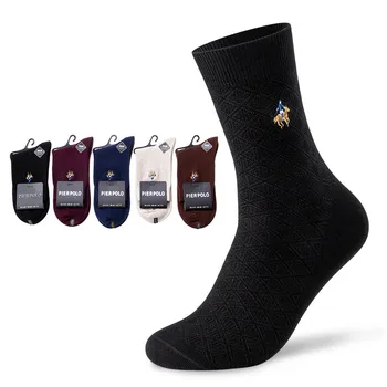 5 Párov Módne Značky, pánske Bavlnené Ponožky Čierne Business Mužov Ponožky Mäkké Priedušné Jeseň a Zimu pre Mužov Ponožky Plus Veľkosť