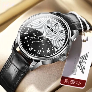 WOKAI kvalitnú módu bežné podnikanie mužov pás quartz hodinky Vesmíru Big Dipper pánske Športové nepremokavé hodiny chlapec