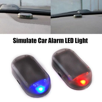 Auto Solárne LED Výstražné Svetlo 5V S USB Nabíjací Port Pre Všetky Auta Flash Blesk Alarm Svetlo Anti-theft Blikať Simulácia Lampa