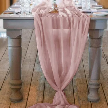svadobný dar gázy stôl runner strany tabuľka banner prispôsobiť 29x122 palcový svadobné dekorácie ružová guaze detské plienky a bežcov
