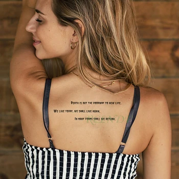 Nepremokavé Dočasné Tetovanie Nálepky slová písmeno vety tatto nálepky flash tetovanie falošné tetovanie pre dieťa Muži ženy