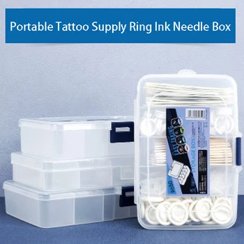 Microblading Plastové Multi-Článková Skladovanie SubPacking Tetovanie Dodávky Prenosných Krúžok Ink Cup Prst Rukáv Ihly Tip Bavlna List Box