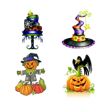 Halloween čarodejnice klobúk, tekvicové vrana strašiak 2021 nové rezanie kovov formy zomrie, zomrie, dekorácie pozadí zápisník pohľadnicu