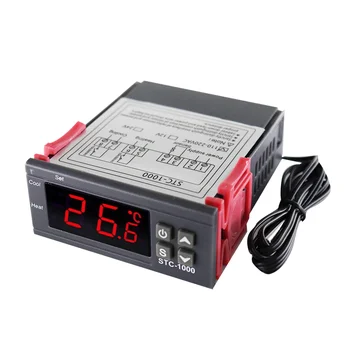 Digitálny Regulátor Teploty Termostat Thermoregulator inkubátor LED Relé 10A Vykurovanie Chladenie STC-1000 STC 1000 12V 24V 220V