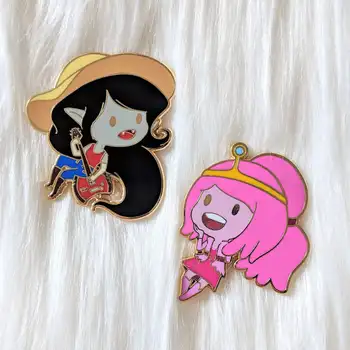 Marceline a Princezná Bubblegum Čo chýbalo Smalt Pin Roztomilý Kreslený Dobrodružstvo Krát Odznak Brošňa Anime Módne Šperky